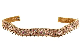 Stylish Body Jewellery Stretchable Embroidery Cloth Kamarband Hip Belt Multi Waist Belt Vaddanam For Women Saree-thumb3