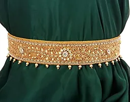 Stylish Fabric Heavy Maggam Aari Work Handmade Elastic Waist Hip Belt Kamarband Kamarpaata For Women-thumb2