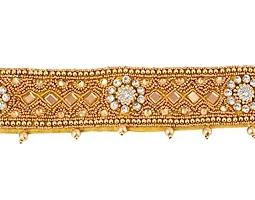Stylish Zardosi Work Golden Cloth Kamarbandh Waistband Belly Belt Vaddanam For Girls Traditional Dresses-thumb2