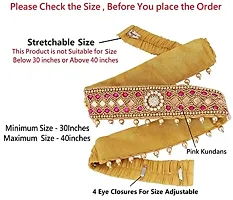 Stylish Cloth Embroidery Belt Kamarbandh Stretchable Kamarpatta Waist Belt Traditional Vaddanam For Saree Wedding-thumb1