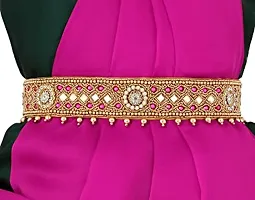Stylish Cloth Embroidery Belt Kamarbandh Stretchable Kamarpatta Waist Belt Traditional Vaddanam For Saree Wedding-thumb2