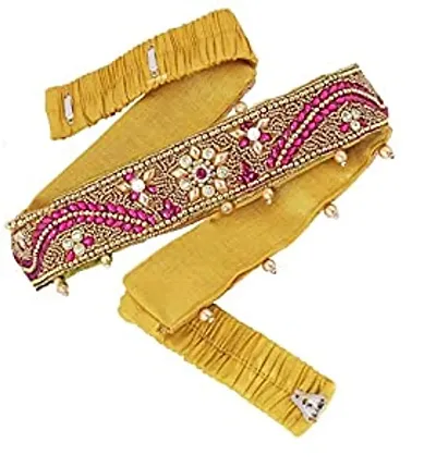 Stylish Traditional Embroidery Cloth Saree Waist Belt Stretchable Kamarpatta Kamarband For Women