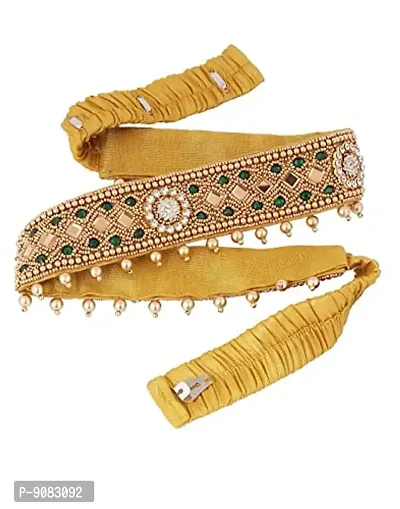 Stylish Traditional Embroidery Cloth Waist Belt For Saree Stretchable Belly Chain Kamarband For Women-thumb0