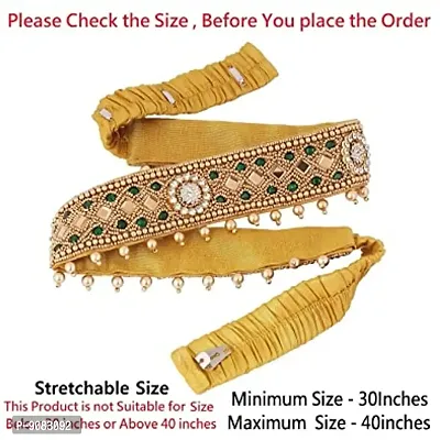 Stylish Traditional Embroidery Cloth Waist Belt For Saree Stretchable Belly Chain Kamarband For Women-thumb2