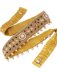 Stylish Traditional Embroidery Cloth Waist Belt For Saree Stretchable Belly Chain Kamarband For Women-thumb3