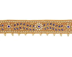 Stylish Fabric Maggam Hand Work Waist Belt Hip Belt Navy Blue Kamarband For Women Saree-thumb2
