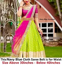 Stylish Fabric Maggam Hand Work Waist Belt Hip Belt Navy Blue Kamarband For Women Saree-thumb3