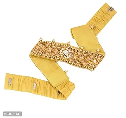 Stylish Thread Work Cloth Waist Belt Gold Kamarband Belly Hip Vaddanam For Young Girls Chaniya Choli