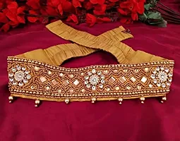 Stylish Thread Work Cloth Waist Belt Gold Kamarband Belly Hip Vaddanam For Young Girls Chaniya Choli-thumb3