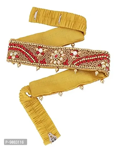 Stylish Traditional Jewellery Golden Zari Embroidery Saree Waist Belt Belly Chain Kamarband For Women-thumb0