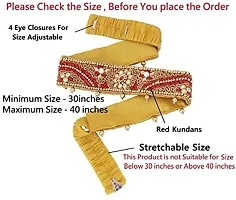Stylish Traditional Jewellery Golden Zari Embroidery Saree Waist Belt Belly Chain Kamarband For Women-thumb1