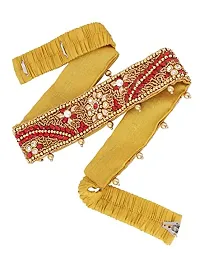 Stylish Traditional Jewellery Golden Zari Embroidery Saree Waist Belt Belly Chain Kamarband For Women-thumb3