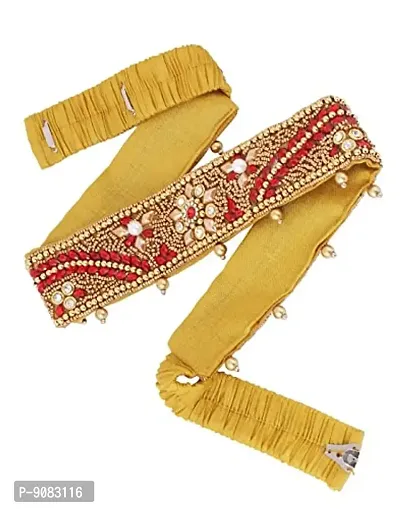 Stylish Traditional Jewellery Golden Zari Embroidery Saree Waist Belt Belly Chain Kamarband For Women-thumb4