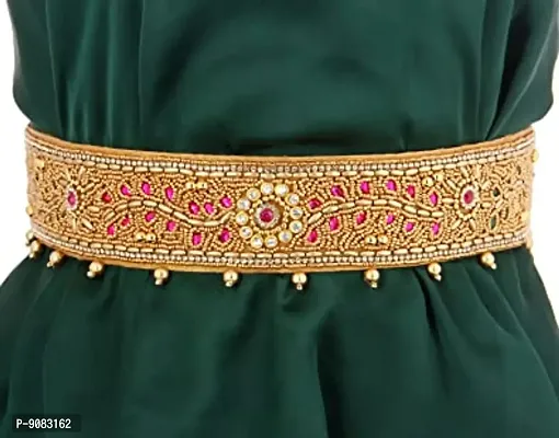 Stylish Aari Maggam Work Handmade Fabric Multi Kamar Bandhani Patta Hip Belt Body Jewellery For Women-thumb3