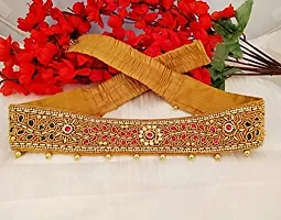 Stylish Aari Maggam Work Handmade Fabric Multi Kamar Bandhani Patta Hip Belt Body Jewellery For Women-thumb3
