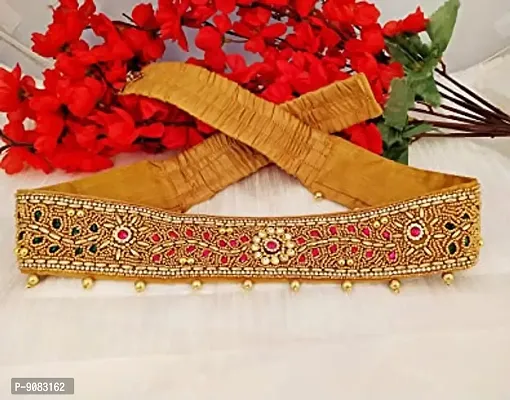 Stylish Aari Maggam Work Handmade Fabric Multi Kamar Bandhani Patta Hip Belt Body Jewellery For Women-thumb4