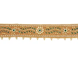 Stylish Maggam Aari Work Green Cloth Saree Waist Belt For Matching Half Sarees Kamarband Belly Hip Chain For Women-thumb2