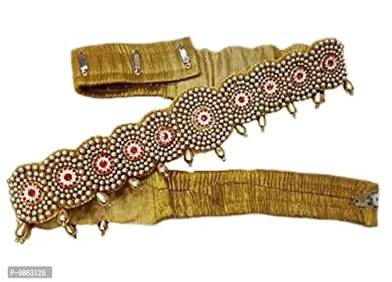 Stylish Traditional Embroidery Cloth Saree Waist Belt Stretchable Vadanam Kamarpatta Kamarband For Women-thumb0