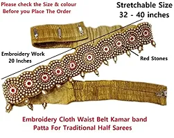Stylish Traditional Embroidery Cloth Saree Waist Belt Stretchable Vadanam Kamarpatta Kamarband For Women-thumb1