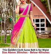 Stylish Embroidery Cloth Kamarpatta Golden Zari Belly Waist Saree Belt Kamarbandh Vaddanam For Saree And Lehenga-thumb3