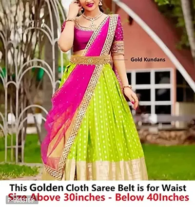 Stylish Embroidery Cloth Kamarpatta Golden Zari Belly Waist Saree Belt Kamarbandh Vaddanam For Saree And Lehenga-thumb4