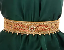 Stylish Red Kamar Bandhani Chain Pato Pattee Patti Patha Patta Pati Saree Cloth Waist Belt Ootiyanam For Women-thumb2