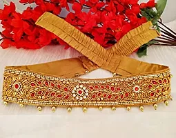 Stylish Red Kamar Bandhani Chain Pato Pattee Patti Patha Patta Pati Saree Cloth Waist Belt Ootiyanam For Women-thumb3