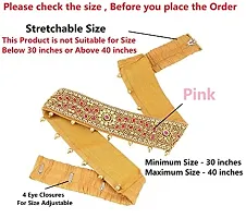Stylish Hand Work Fabric Waist Belly Belt Pink Hip Belt Kamarband Waistband Jewellery For Women Saree-thumb1