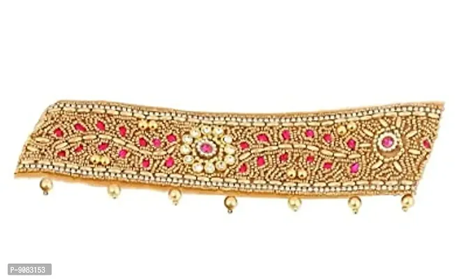 Stylish Hand Work Fabric Waist Belly Belt Pink Hip Belt Kamarband Waistband Jewellery For Women Saree-thumb3