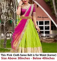 Stylish Hand Work Fabric Waist Belly Belt Pink Hip Belt Kamarband Waistband Jewellery For Women Saree-thumb3