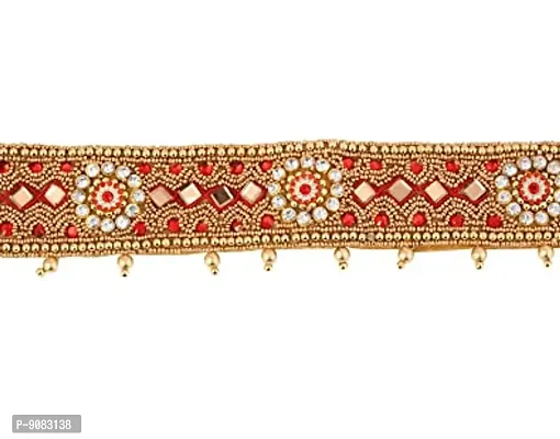 Stylish Red Cloth Vadanam Kamarbandh Kamarpatta Waistband Waist Belt For Girl South Indian Traditional Dresses-thumb3