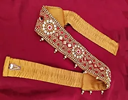Stylish Red Cloth Vadanam Kamarbandh Kamarpatta Waistband Waist Belt For Girl South Indian Traditional Dresses-thumb4