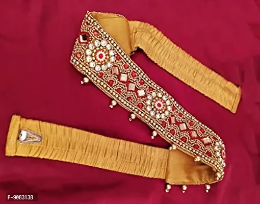 Stylish Red Cloth Vadanam Kamarbandh Kamarpatta Waistband Waist Belt For Girl South Indian Traditional Dresses-thumb5