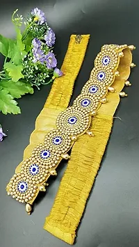 Stylish Maggam Aari Work Cloth Saree Waist Belt For Half Sarees Stretchable Kamarband Belly Hip Chain For Women Wedding-thumb2