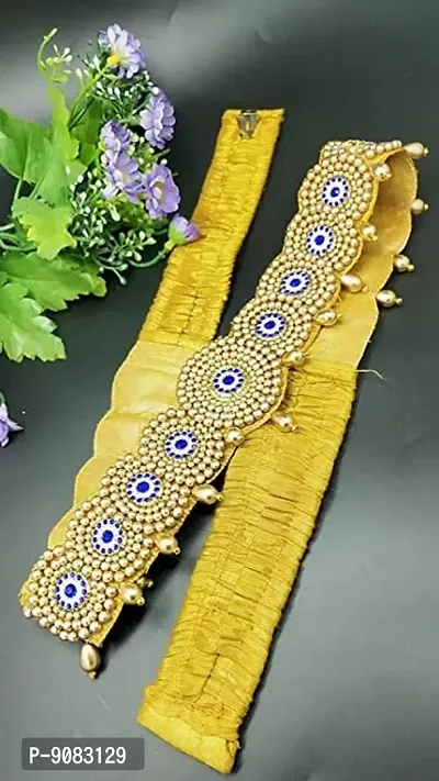 Stylish Maggam Aari Work Cloth Saree Waist Belt For Half Sarees Stretchable Kamarband Belly Hip Chain For Women Wedding-thumb3
