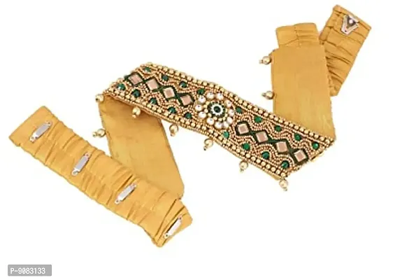 Stylish Green Belly Hip Chain Waist Belt Cloth Kamar Band Bandh Bandhani Patta For Young Girls-thumb0
