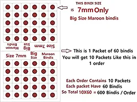 Fashions Maroon Indian Pottu Big Size Sindiya Bindi For Girls and Women (7Mm Size,Pack Of 600 Bindis)-thumb1