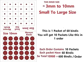 Fashions Forehead Maroon All Size Bindis For Ladies Bindi For Women and Girls (Multi Size,Pack Of 600 Bindis)-thumb2