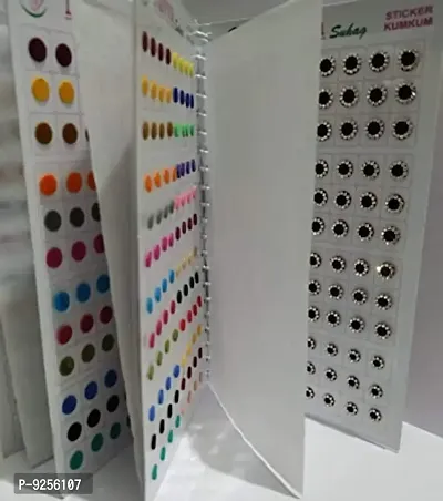 Fashions Sticker Kumkum Spiral Book Bindi Multi Color (White Stone 6+4 Flaps)-thumb0
