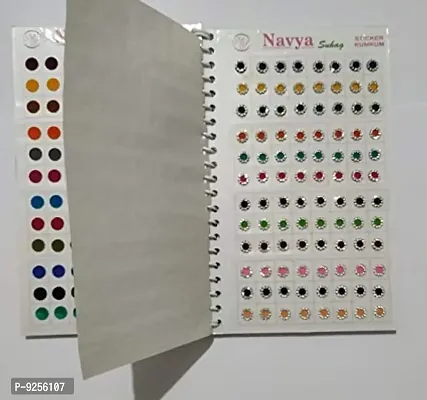 Fashions Sticker Kumkum Spiral Book Bindi Multi Color (White Stone 6+4 Flaps)-thumb4