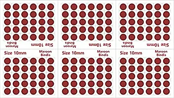 Fashions Plain Maroon Large Round Bindi For Womens Bottu Velet Bindis For Ladies (10Mm Size,Pack Of 180 Bindis)-thumb1