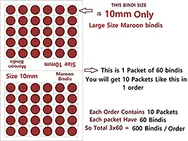 Fashions Plain Maroon Large Round Bindi For Womens Bottu Velet Bindis For Ladies (10Mm Size,Pack Of 180 Bindis)-thumb2