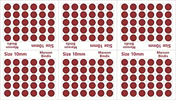 Fashions Simple Round Velvet Maroon Bindi For Ladies Kumkum Sindoor Maroon Plain Bindis Set For Women (Big Maroon Bindi 10Mm)-thumb2