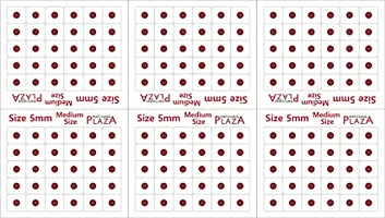 Fashions Velvet Maroon Round Plain Bindis Kumkum Sticker Bindi For Girls and Women (Size 5Mm,Pack Of 180 Bindis)-thumb1