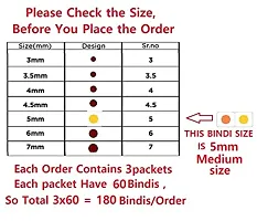 Fashions Velvet Maroon Round Plain Bindis Kumkum Sticker Bindi For Girls and Women (Size 5Mm,Pack Of 180 Bindis)-thumb2