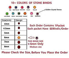 Fashions Fancy Bindhee Kumkum Sindoor Pottu Bindhi Stick For Women Stone Combo Multicolour Golden Crystal Stone Bindi For Ladies (Size 6Mm - Pack Of 60 Stone Bindis Multicolor)-thumb1