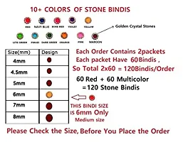 Fashions Designer Maroon Bindi Stone Stickers For Girls Bindhee Kumkum Sindoor Pottu Bindhi Multicolor Wedding Stone Bindi For Women (Size 6Mm - Pack Of 120 Stone Bindis)-thumb1