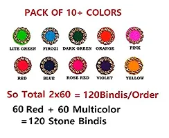 Fashions Designer Maroon Bindi Stone Stickers For Girls Bindhee Kumkum Sindoor Pottu Bindhi Multicolor Wedding Stone Bindi For Women (Size 6Mm - Pack Of 120 Stone Bindis)-thumb2