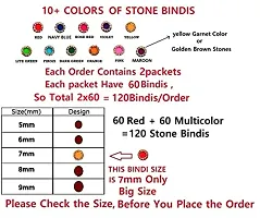 Fashion Bindhee Kumkum Sindoor Pottu Bindhi Sticker Bindi For Women Fancy Stone Maroon Bridal Bindi Set For Wedding Multicolour Stone Bindis For Ladies(Size 7Mm - Pack Of 120 Bindis Stone)-thumb1