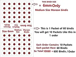 Fashions Plain Sindoor Maroon Bindis For Women Medium Size Bindis For Ladies (6Mm Size,Pack Of 600 Bindis)-thumb1